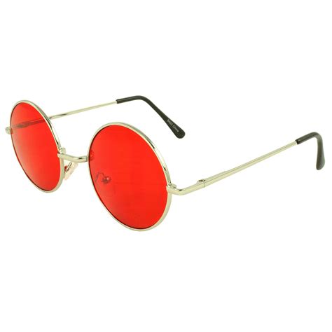 red circular sunglasses